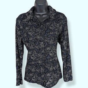 🍁V. Classique Collections Metallic Floral Blouse